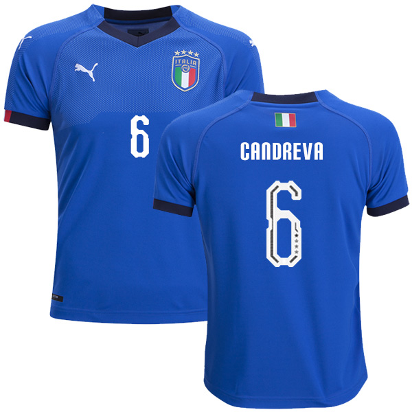 Italy #6 Candreva Home Kid Soccer Country Jersey